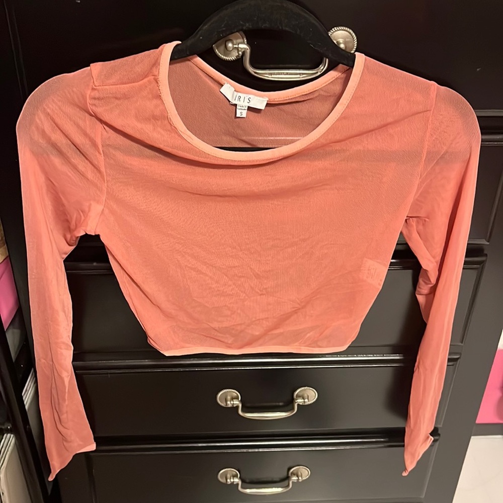 Iris mesh cropped top